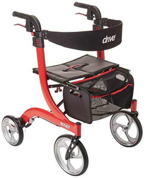 Drive Medical Nitro Euro Style Red Rollator Walker